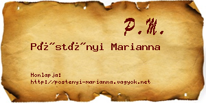 Pöstényi Marianna névjegykártya